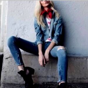 Pistola Tory Skinny Ankle Distressed Jeans